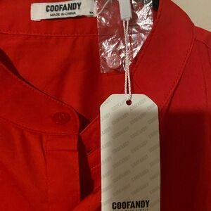 COOFANDY Men's Red Casual Button Down Shirt